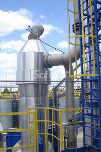 Catalytic afterburner for flue gases